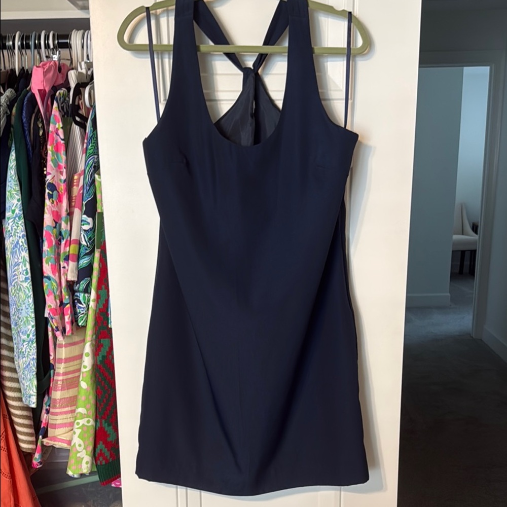 EUC J. Crew Elegant Navy Blue Sleeveless Dress. Size 8.